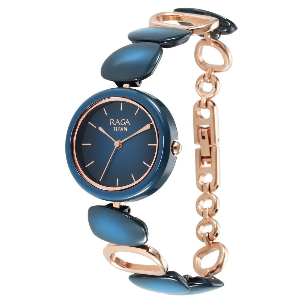 Titan Raga Ceramics Blue Dial Metal Strap Women's Watch 95146KD01 - view 4