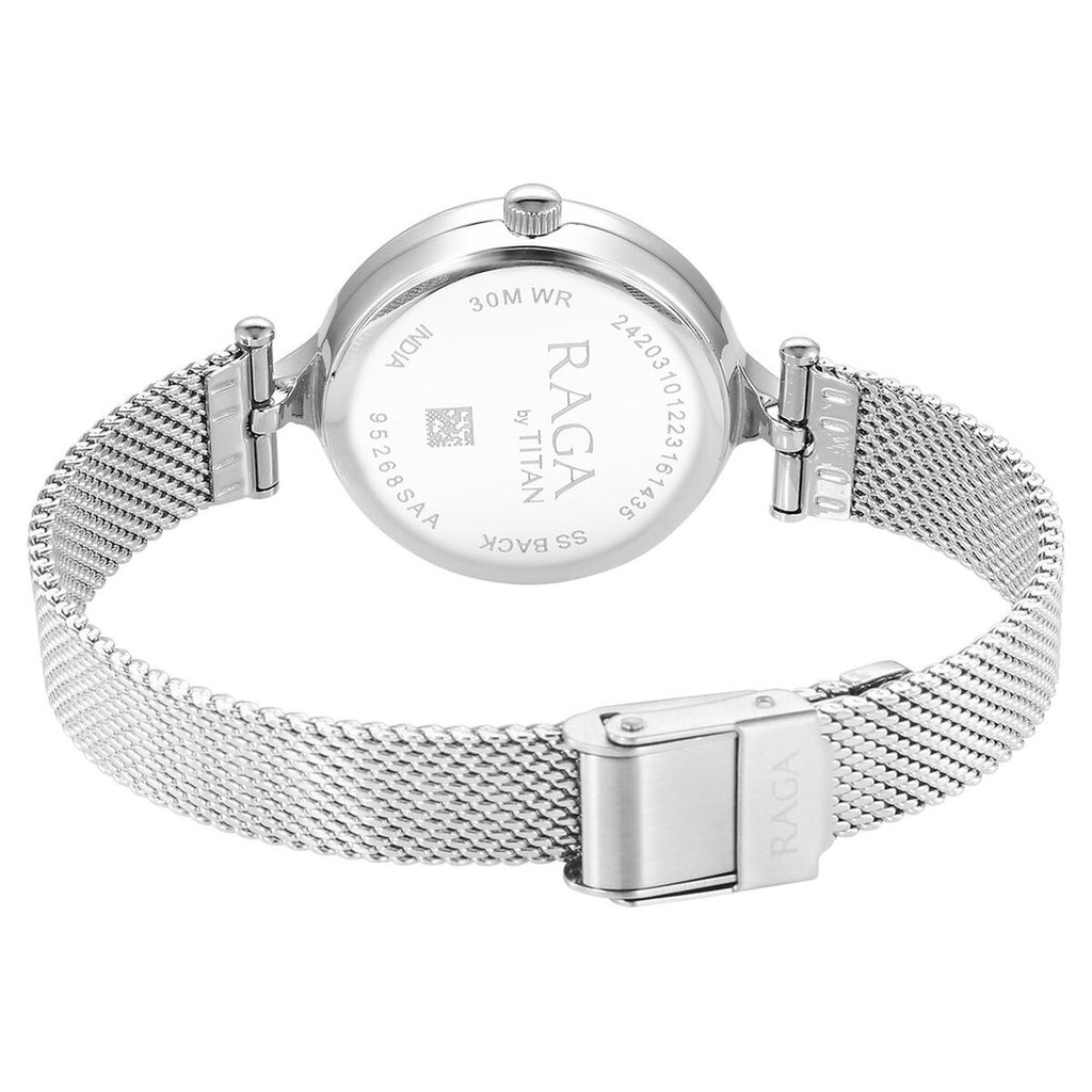 Titan Raga Showstopper Pink Dial Silver Metal Strap Women's Watch 95268SM01 - view 5