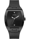Guess Tonneau Black Dial Black Leather Strap Men's Watch GW0386G1 - view 1