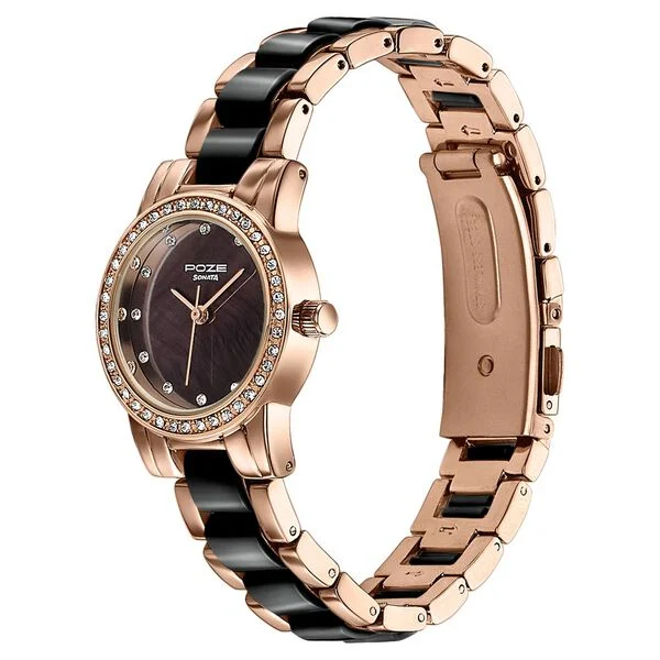 Sonata Poze White Dial Two-Tone Metal & Plastic Strap Women's Watch SP80136KD01 - view 3