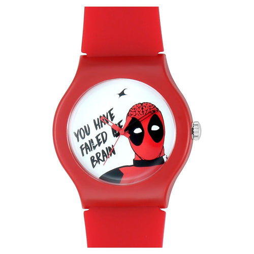 Fastrack Deadpool Red & White Dial Red Silicone Strap Watch 9915PP79 - view 1