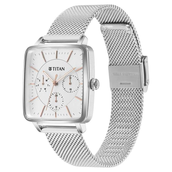 Titan Avant Garde Silver Dial Stainless Steel Strap Women's Multifunction Watch 95176SM01 - view 3