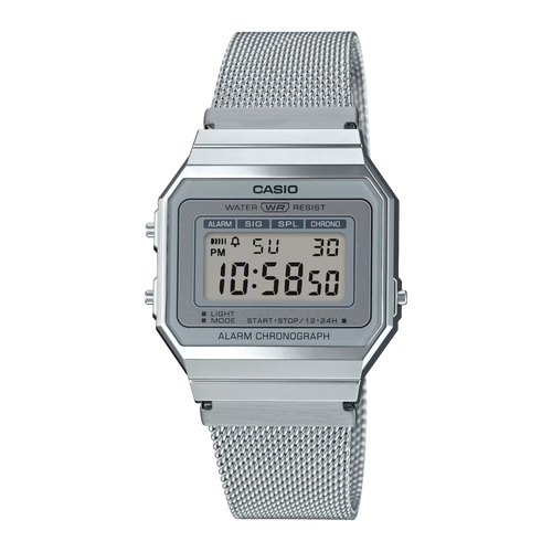 Casio Vintage Digital Stainless Steel Mesh Strap Unisex Watch A700WM-7A - view 1