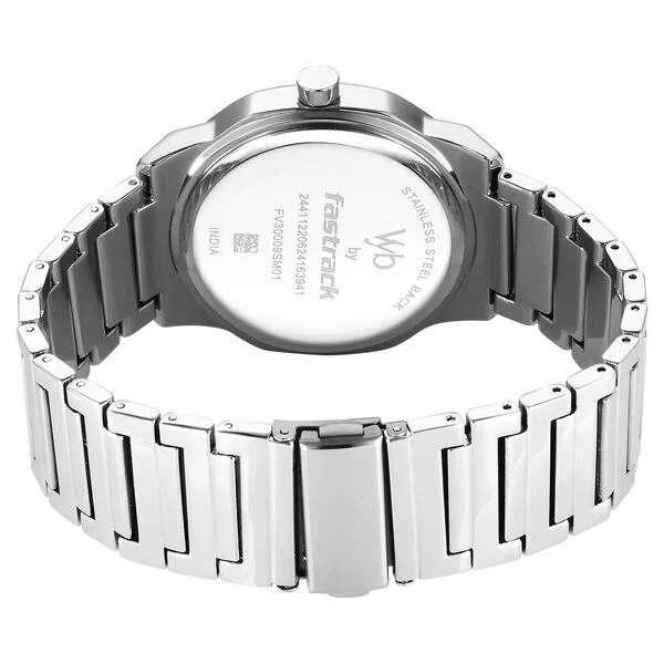 Fastrack Vyb Quest Blue Sunburst Dial Silver Metal Strap Men's Watch - view 5