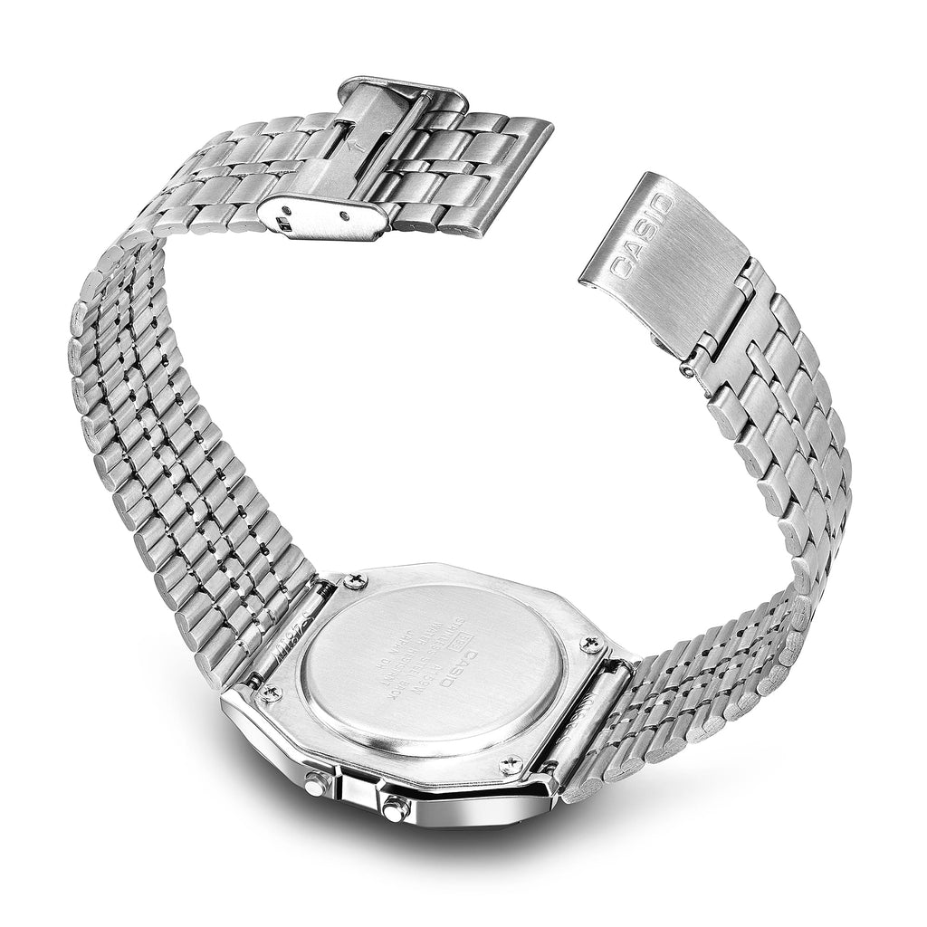 Casio Vintage Digital Silver Stainless Steel Strap Unisex Watch A159WA-N1 – view 6