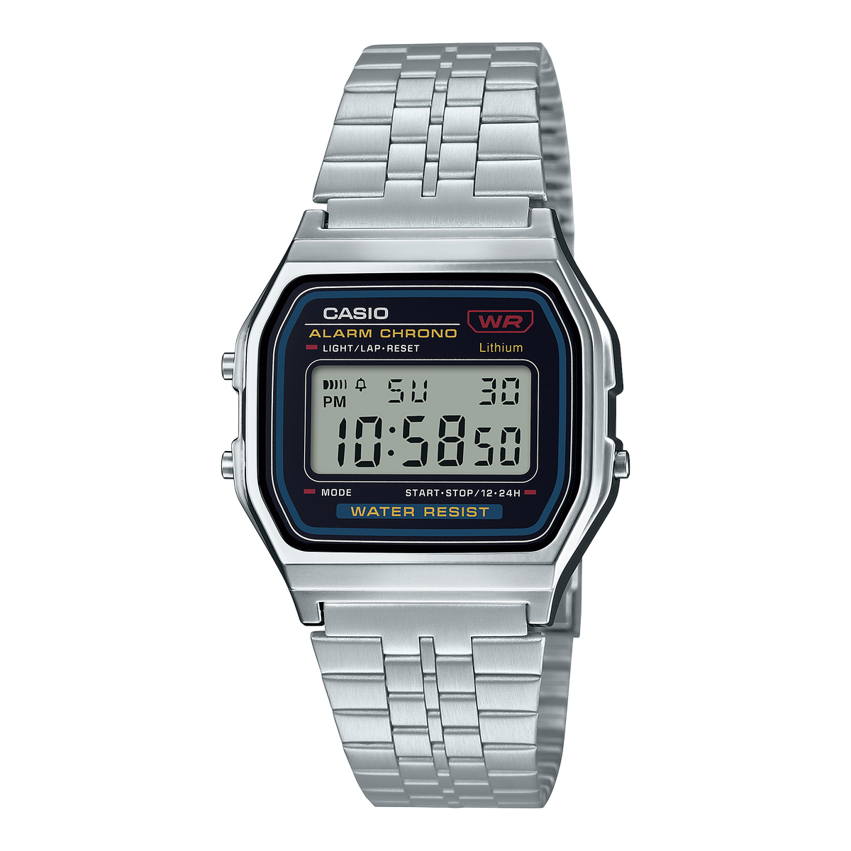 Casio Vintage Digital Silver Stainless Steel Strap Unisex Watch A159WA-N1 – view 2