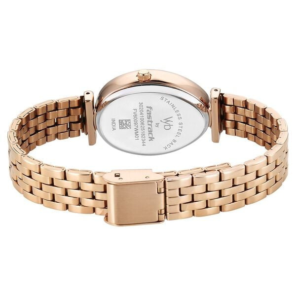 Fastrack Vyb Prodigy Silver Dial Rose Gold Steel Strap Women's Watch FV60097WM01 - view 6