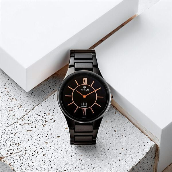 Titan Edge Ceramic Black Dial Black Ceramic Strap Men's Watch 1696NC01 - view 6