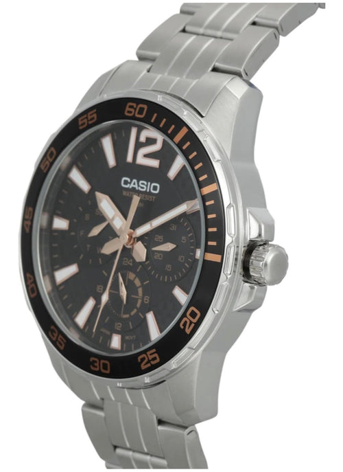Casio Enticer Black Dial Silver Steel Strap Men's Chronograph Watch MTD-330D-1A3VDF - view 2