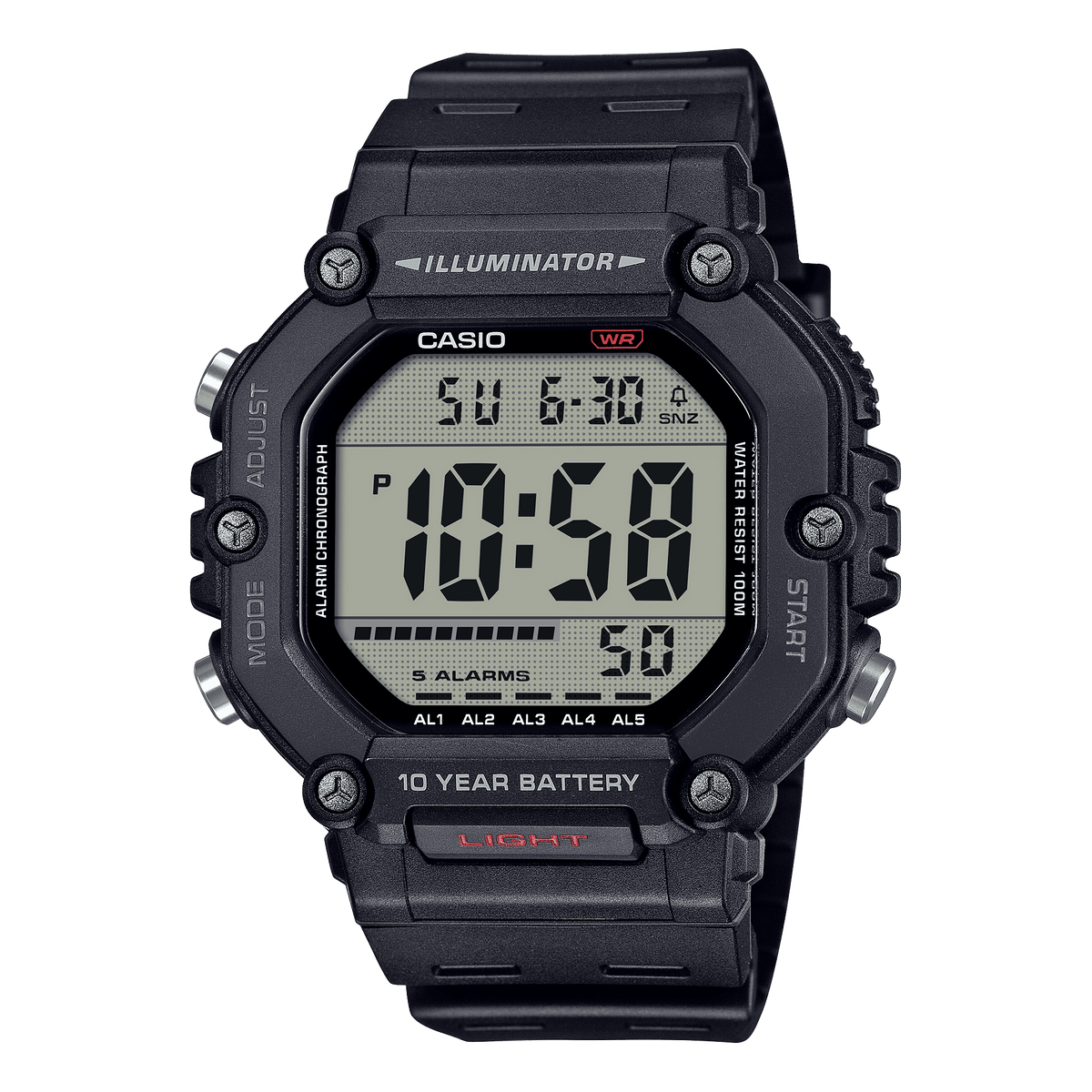 Casio Youth Black Digital Dial Black Resin Strap Men's Watch AE-1600H-1AV - view 1