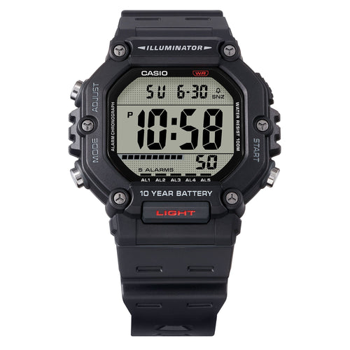 Casio Youth Black Digital Dial Black Resin Strap Men's Watch AE-1600H-1AV - view 2