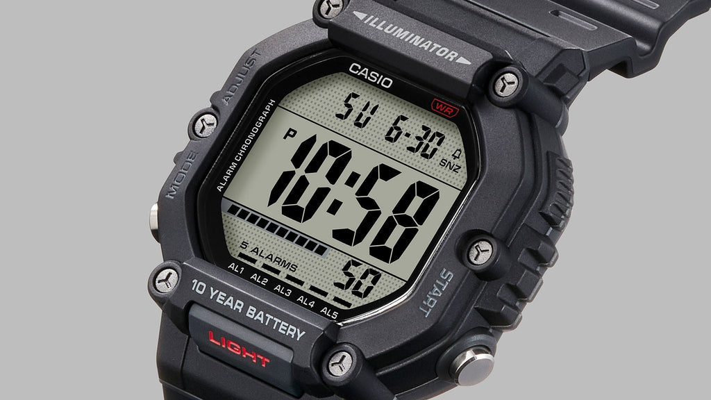 Casio Youth Black Digital Dial Black Resin Strap Men's Watch AE-1600H-1AV - view 3