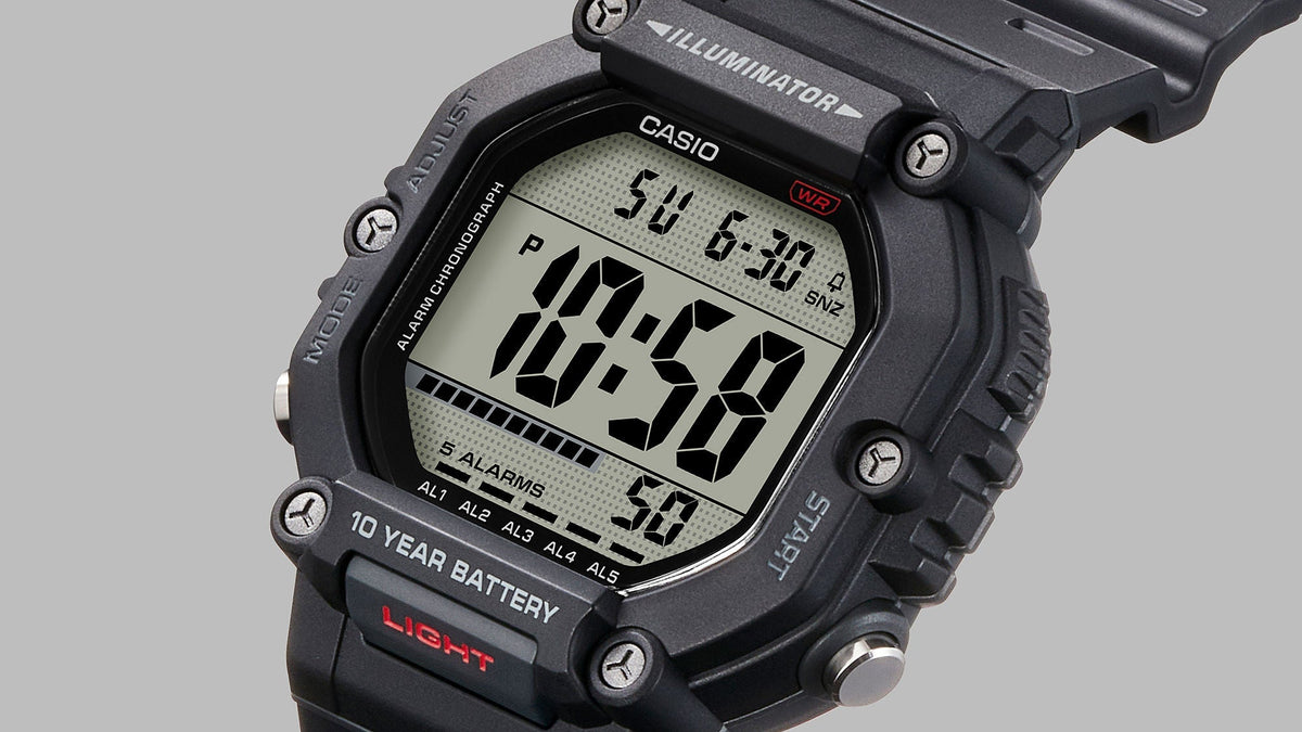 Casio Youth Black Digital Dial Black Resin Strap Men's Watch AE-1600H-1AV - view 3