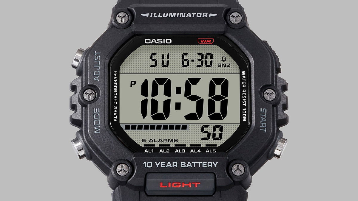 Casio Youth Black Digital Dial Black Resin Strap Men's Watch AE-1600H-1AV - view 4