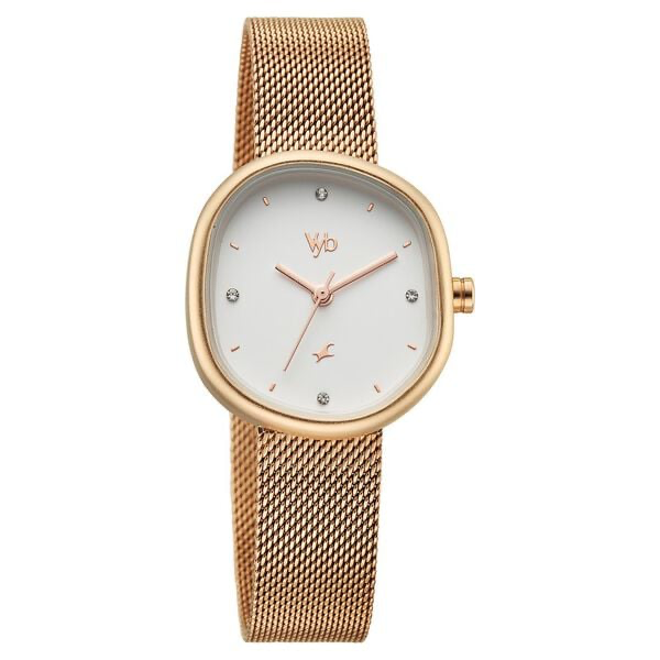 Fastrack Vyb Muse White Dial Rose Gold Stainless Steel Strap Women's Watch FV60087WM01 - view 2