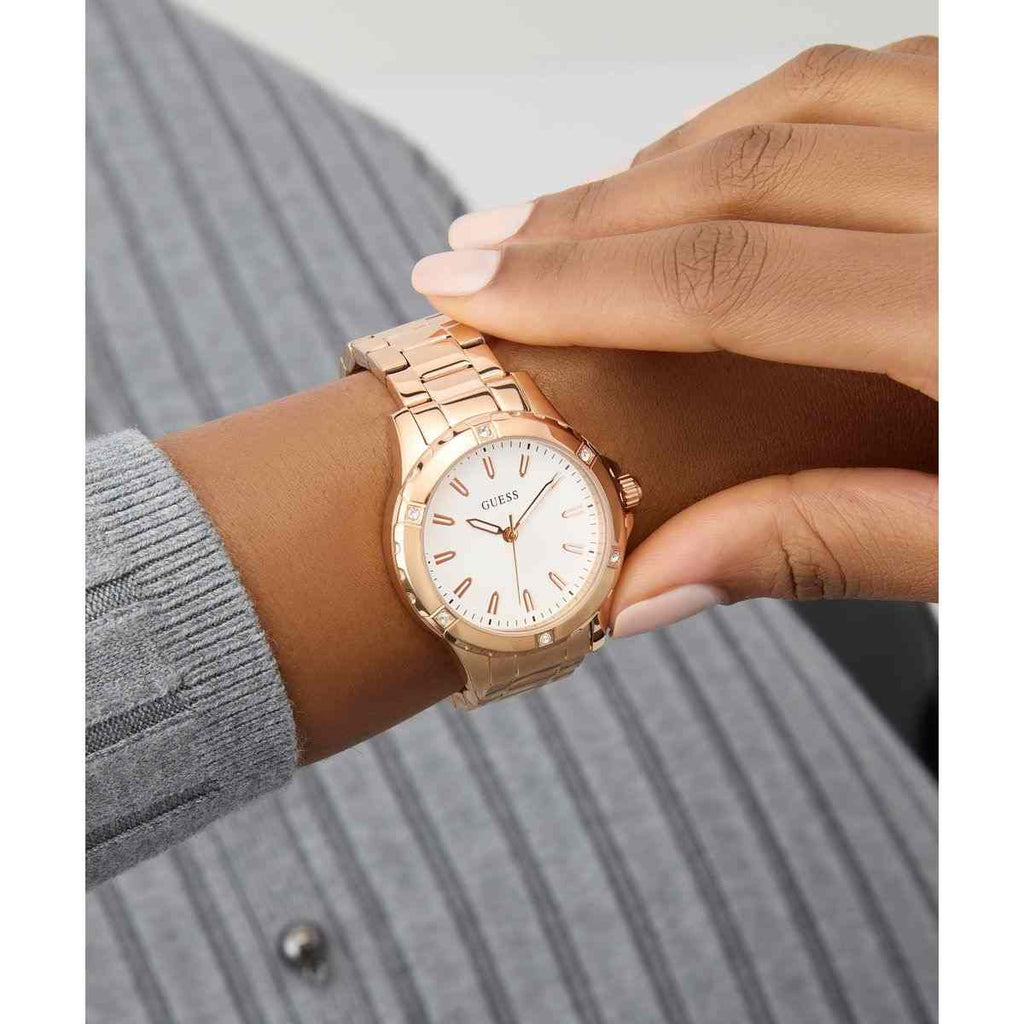 Guess White Dial Rose Gold-Tone Stainless Steel Women's Watch GW0948L5 - view 5