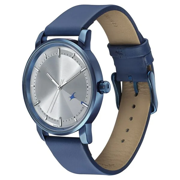 Fastrack Style Up Silver Dial Blue Leather Strap Men's Watch 3278QL01 - view 3
