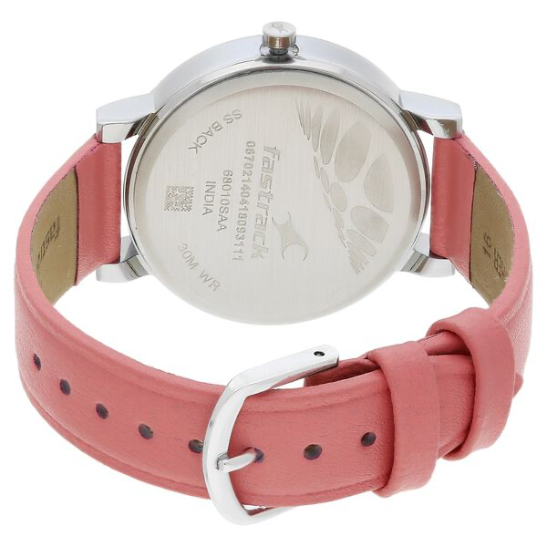 Fastrack Blue Dial Pink Leather Strap Women's Analog Watch - view 5