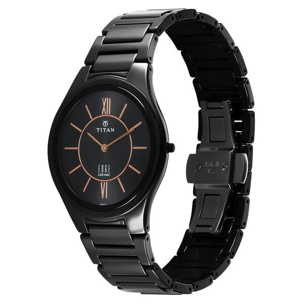 Titan Edge Ceramic Black Dial Black Ceramic Strap Men's Watch 1696NC01 - view 5