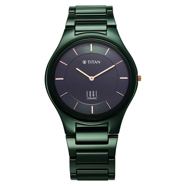 Titan Edge Ceramic Glossy Green Dial Ceramic Strap Men's Watch 1696QC06 - view 1