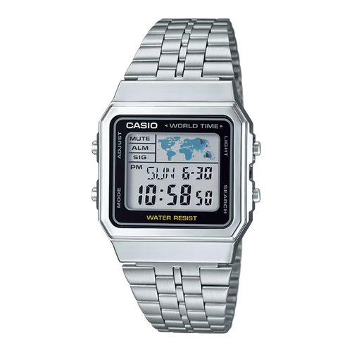 Casio Digital Stainless Steel Strap Unisex Watch A500WA-1 - view 1