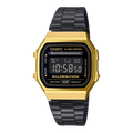Casio Vintage Gold-Tone Digital Black Steel Strap Unisex Watch A168WEGB-1B - view 1