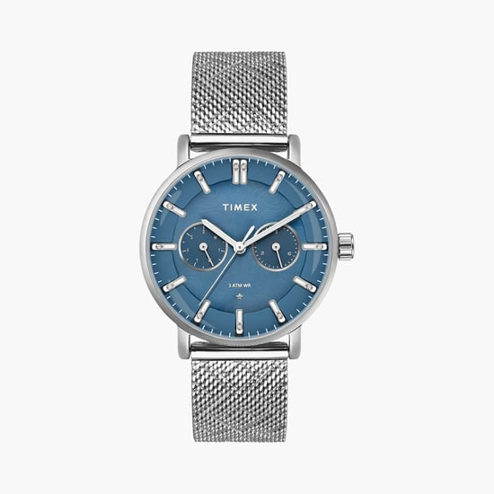 Timex Blue Dial Silver Stainless Steel Strap Women's Watch TWEL20301 - view 1