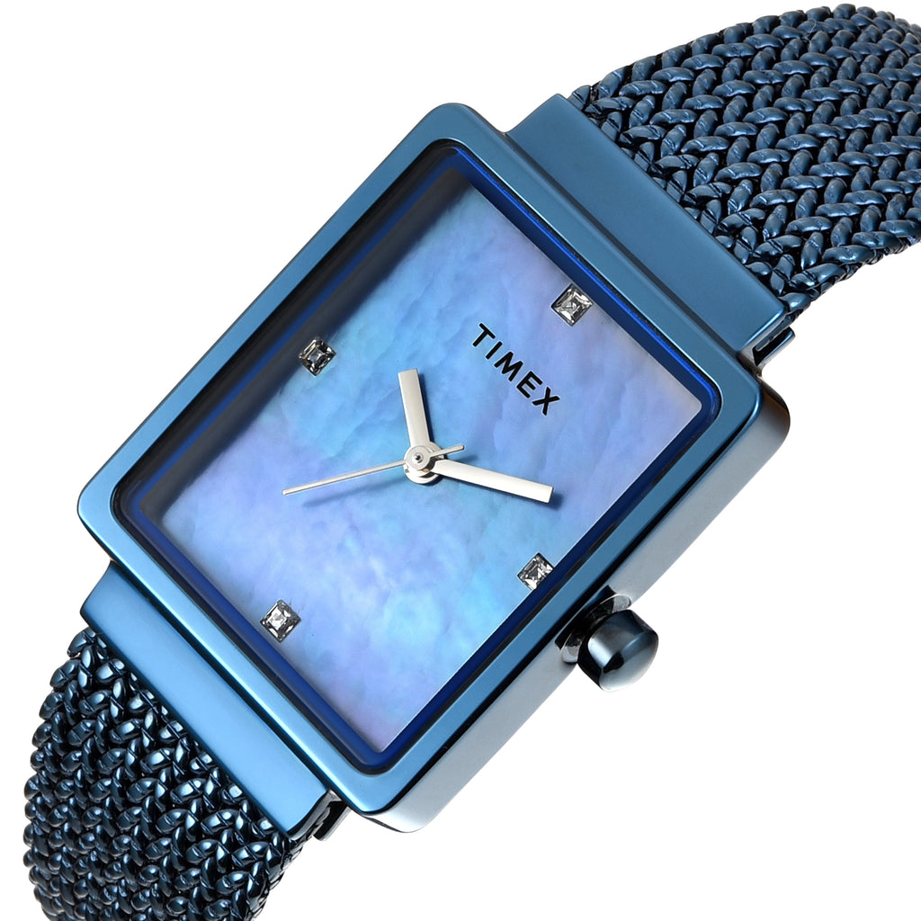 Timex Blue Mother-of-Pearl Dial Blue Steel Strap Women's Watch TWEL20705 - view 3