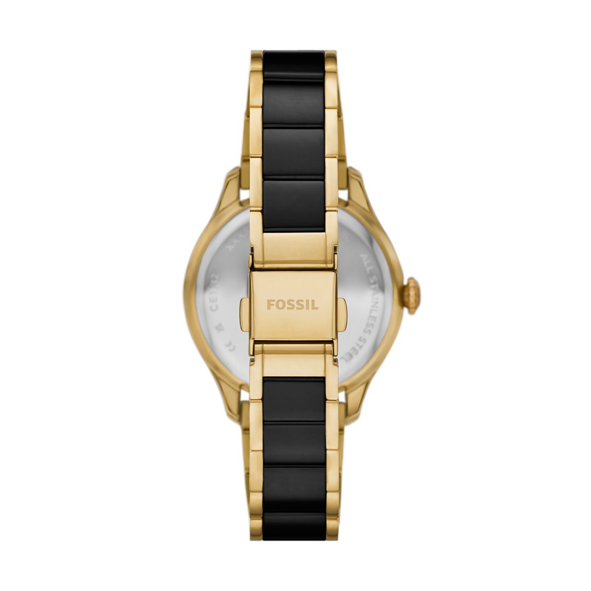 Fossil Gilmore Ceramic Black Dial Gold-Tone and Black Ceramic Strap Women's Watch CE1132 - view 2