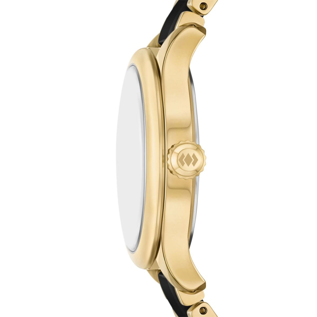 Fossil Gilmore Ceramic Black Dial Gold-Tone and Black Ceramic Strap Women's Watch CE1132 - view 3