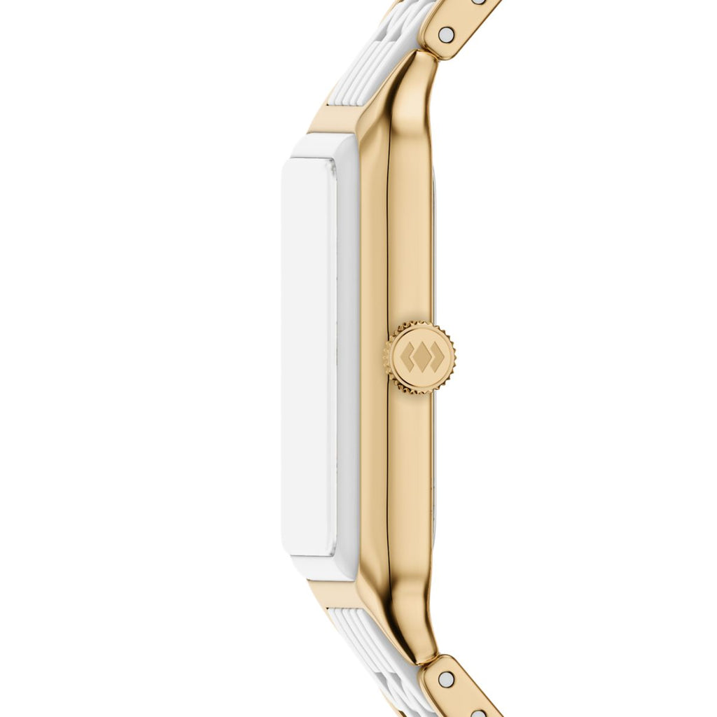 Fossil Raquel Ceramic White Dial Gold-Tone and White Ceramic Strap Women's Watch CE1136 - view 3