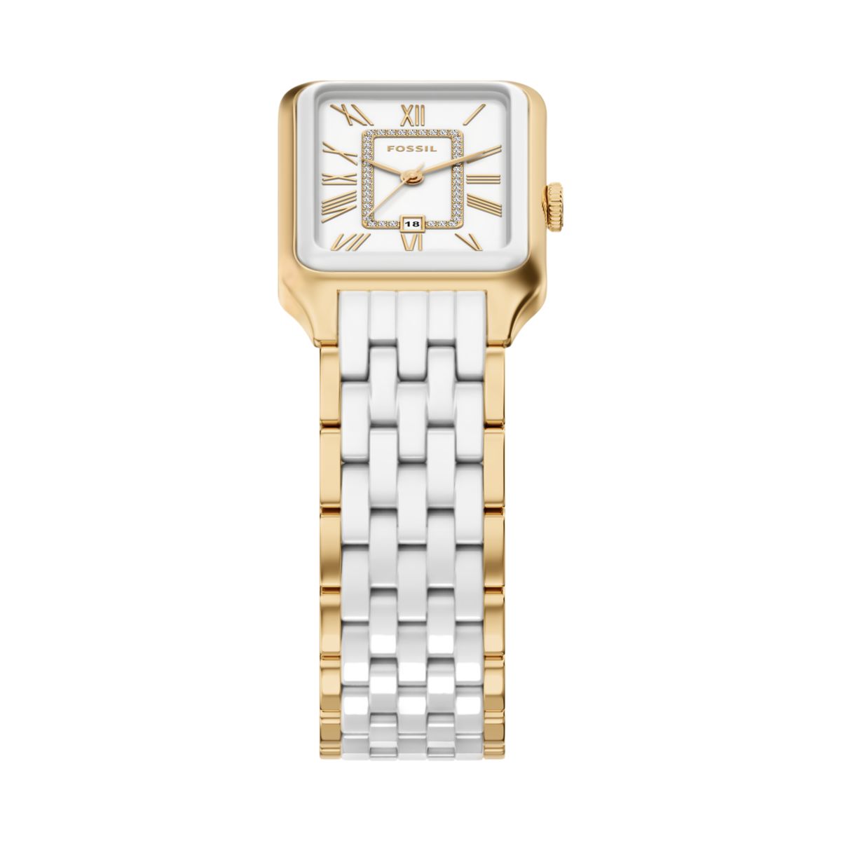 Fossil Raquel Ceramic White Dial Gold-Tone and White Ceramic Strap Women's Watch CE1136 - view 4