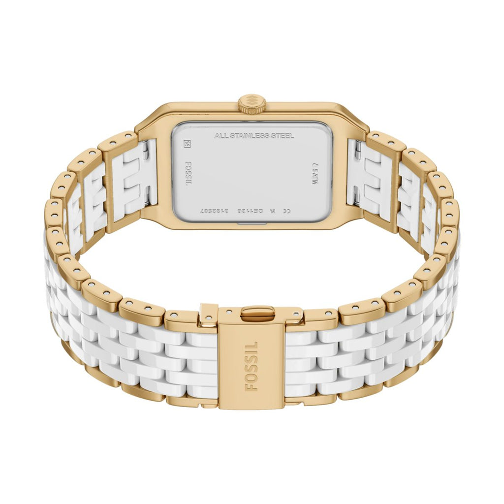 Fossil Raquel Ceramic White Dial Gold-Tone and White Ceramic Strap Women's Watch CE1136 - view 5