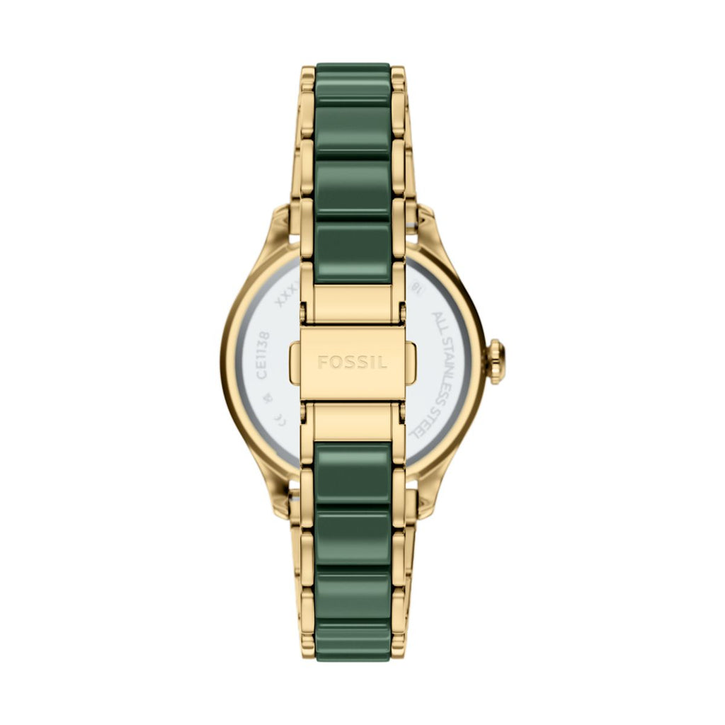 Fossil Gilmore Ceramic Green Dial Gold-Tone and Green Ceramic Strap Women's Watch CE1138 - view 2