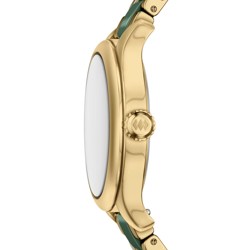 Fossil Gilmore Ceramic Green Dial Gold-Tone and Green Ceramic Strap Women's Watch CE1138 - view 3