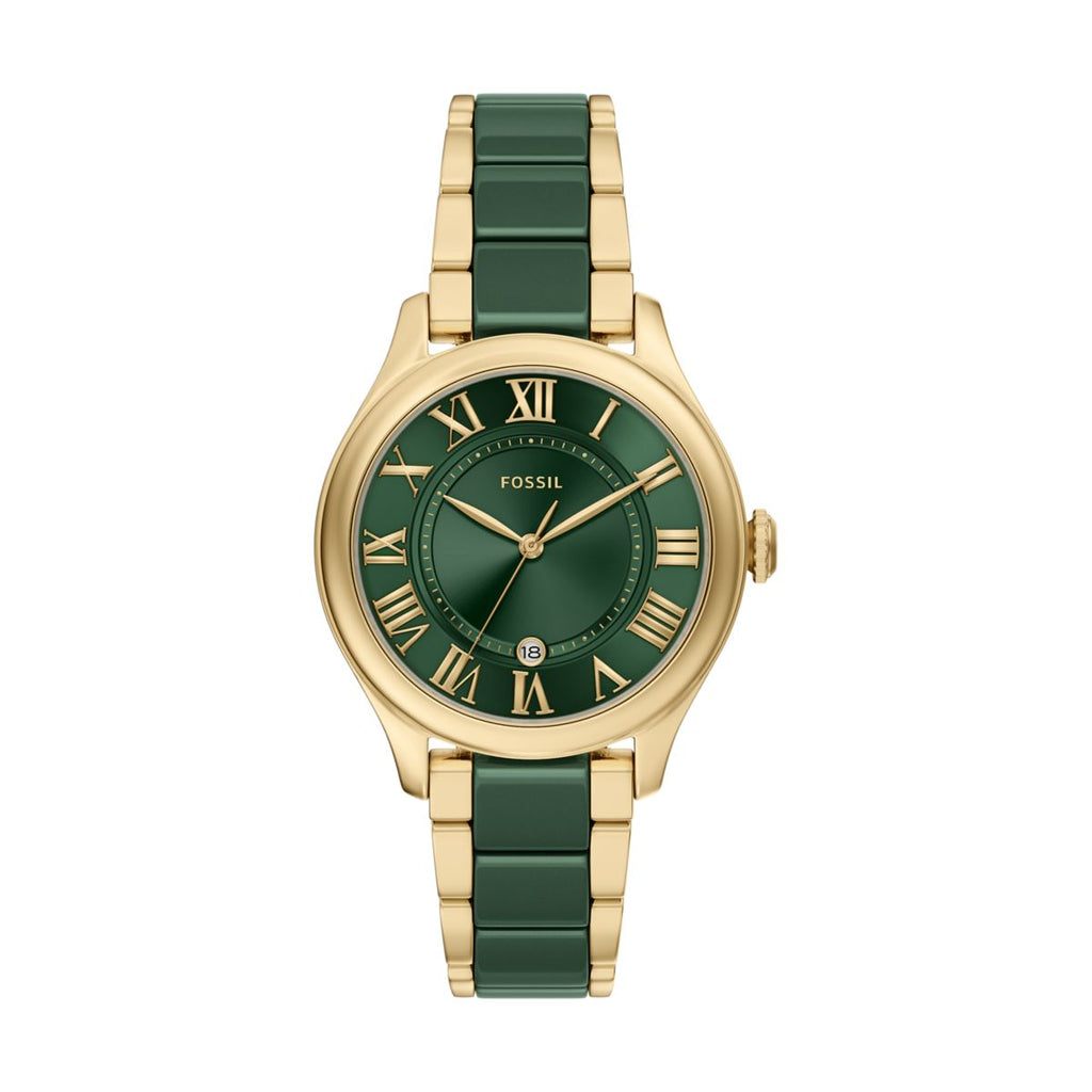 Fossil Gilmore Ceramic Green Dial Gold-Tone and Green Ceramic Strap Women's Watch CE1138 - view 1