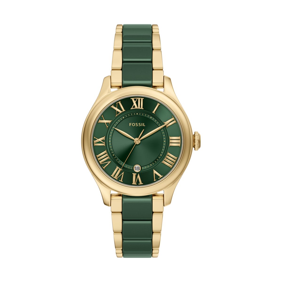 Fossil Gilmore Ceramic Green Dial Gold-Tone and Green Ceramic Strap Women's Watch CE1138 - view 1