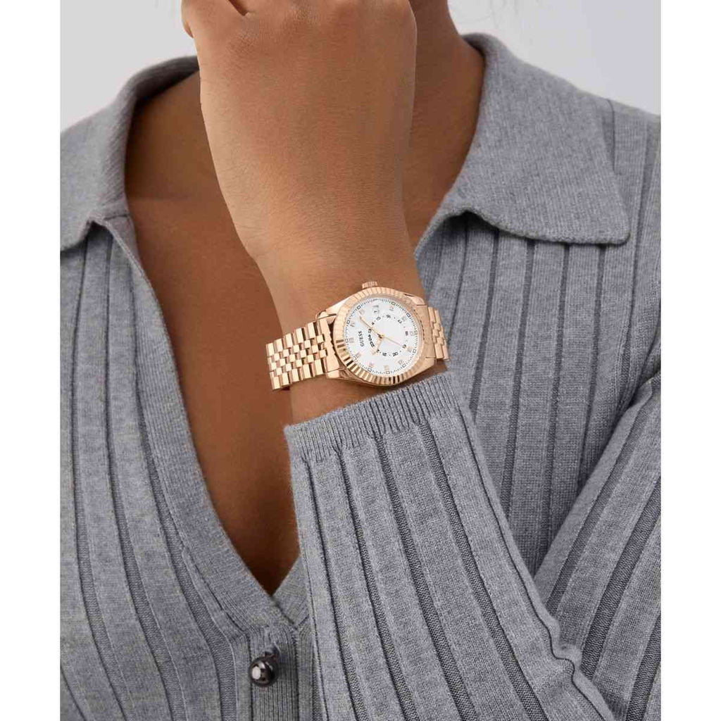 Guess White Dial Rose Gold-Tone Stainless Steel Strap Women's Watch GW0936L4 - view 4