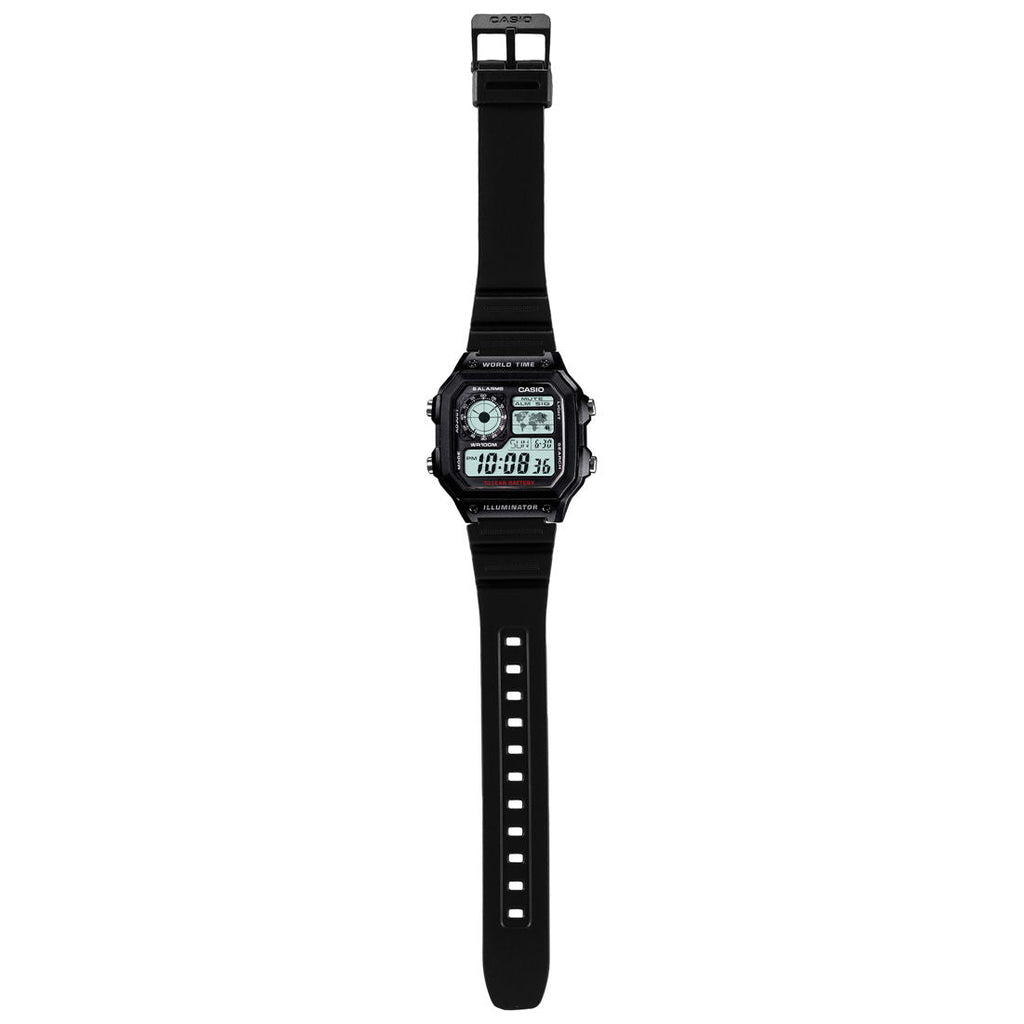 Casio Youth Black Digital Dial Black Resin Strap Men's Watch AE-1200WH-1AV - view 6