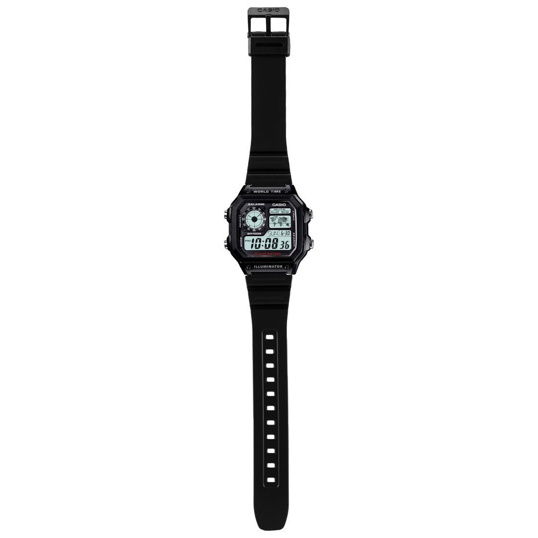 Casio Youth Black Digital Dial Black Resin Strap Men's Watch AE-1200WH-1AV - view 6