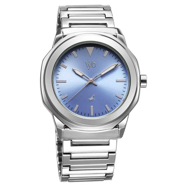 Fastrack Vyb Quest Blue Sunburst Dial Silver Metal Strap Men's Watch - view 2