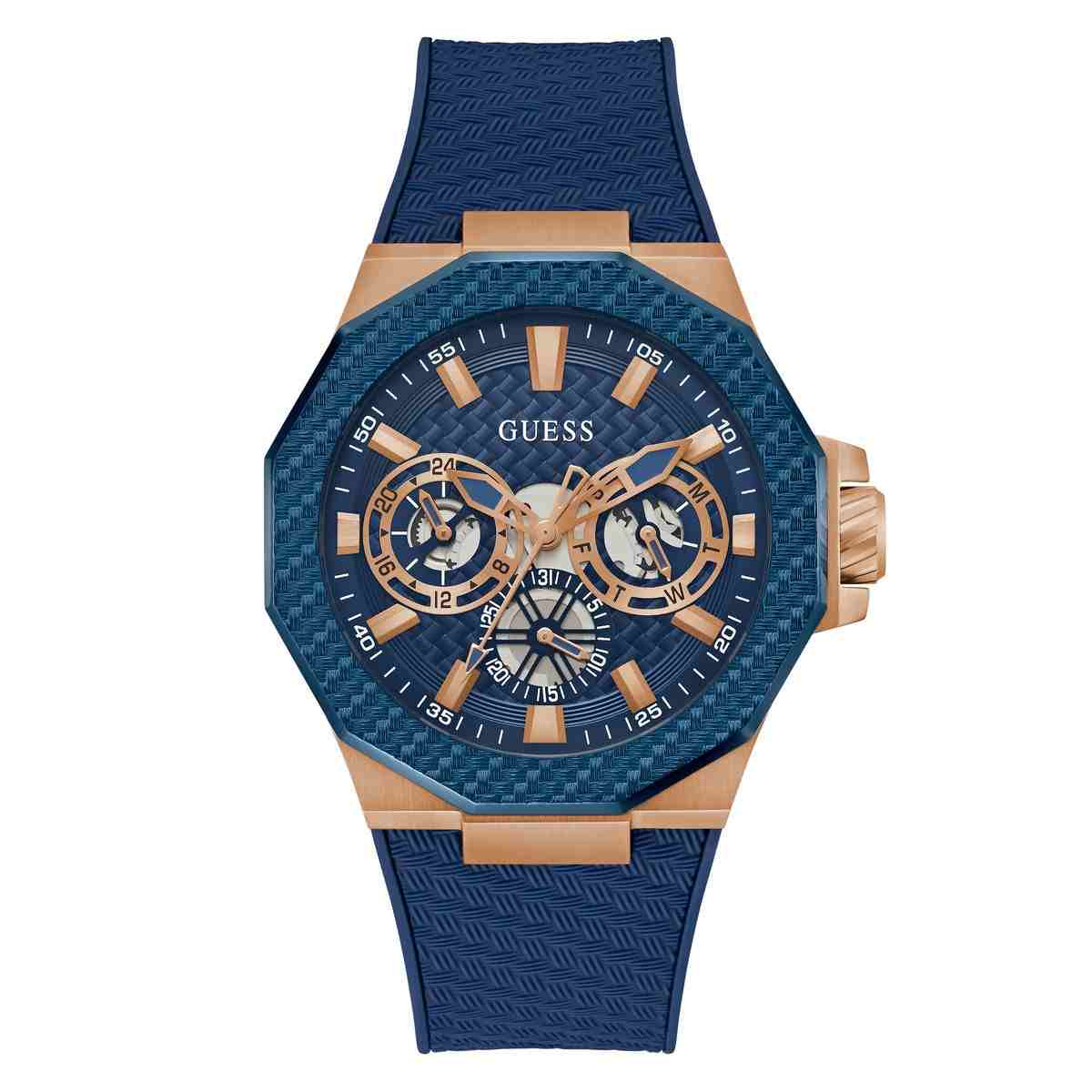 Guess Indy Blue Dial Blue Silicone Strap Men's Watch GW0853G3 - view 1