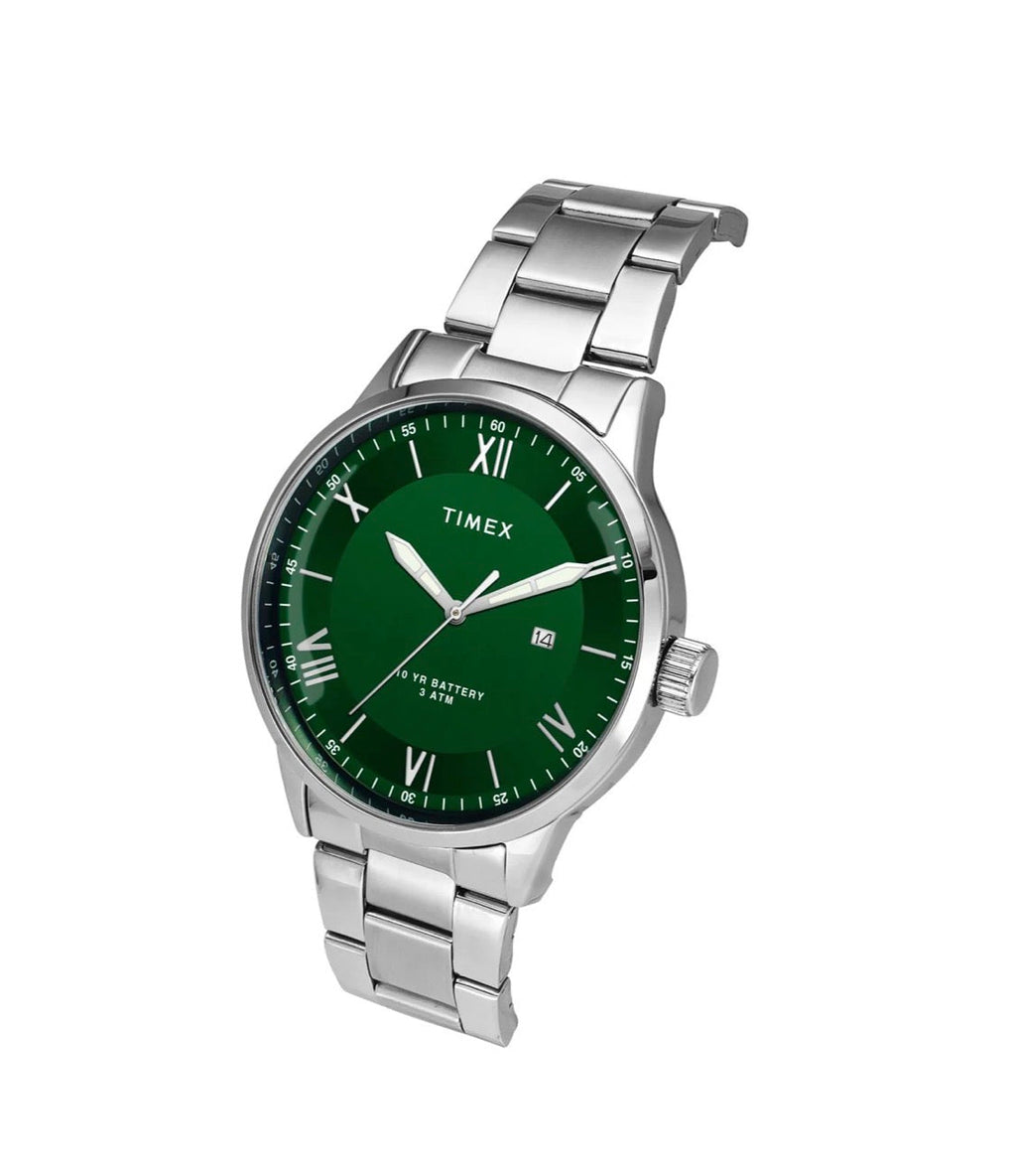 Timex Green Dial Silver Stainless Steel Strap Men's Watch TWEG19918 - view 2