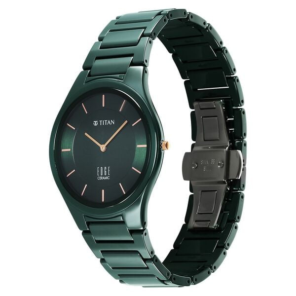Titan Edge Ceramic Glossy Green Dial Ceramic Strap Men's Watch 1696QC06 - view 6