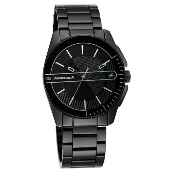 Fastrack Wear Your Look Black Dial Black Metal Strap Men's Watch - view 2
