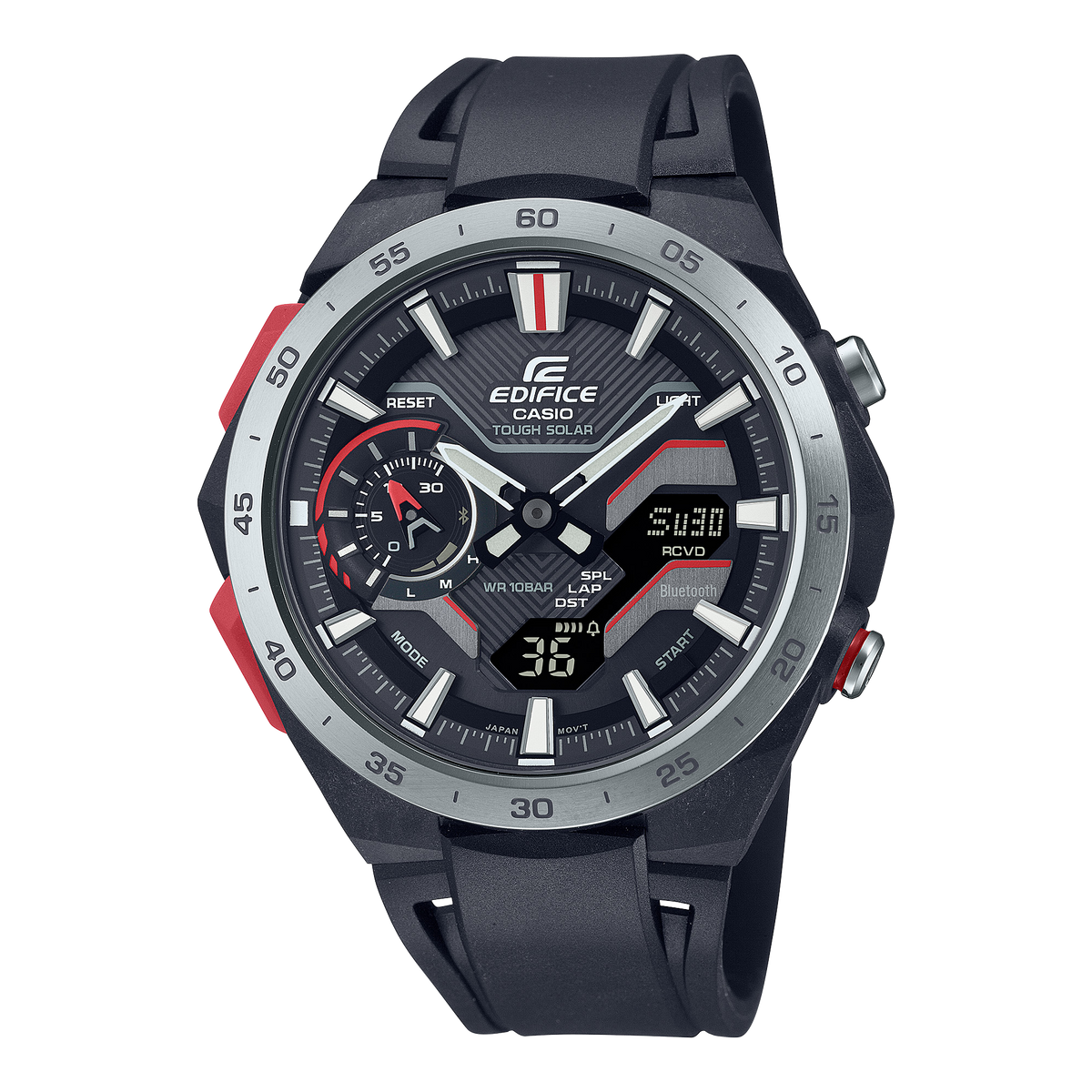 Casio Edifice Windflow Black Dial Resin Strap Solar Bluetooth Men's Watch ECB-2200P-1A - view 1