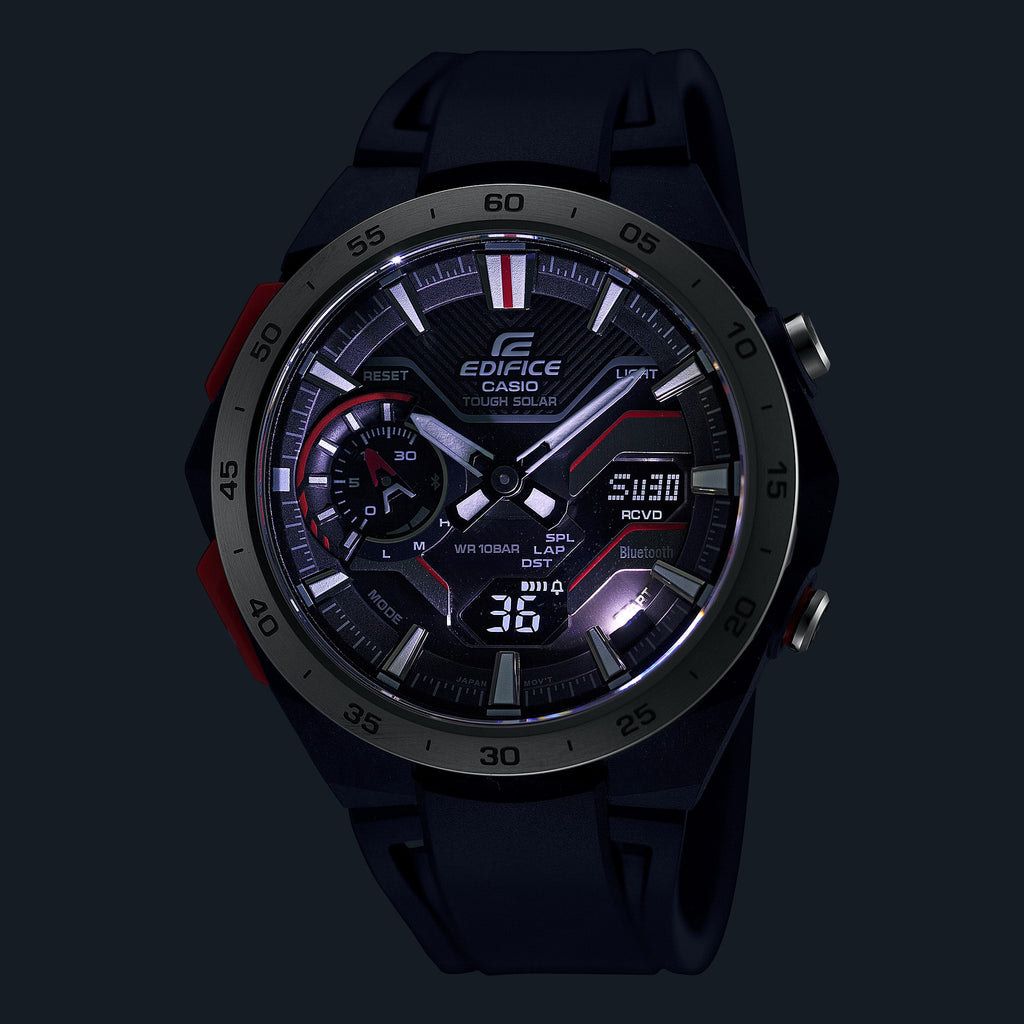 Casio Edifice Windflow Black Dial Resin Strap Solar Bluetooth Men's Watch ECB-2200P-1A - view 4