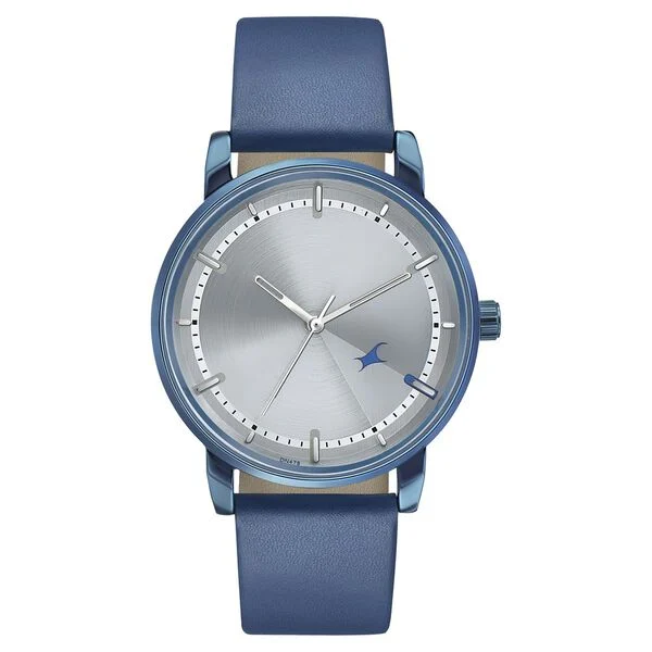 Fastrack Style Up Silver Dial Blue Leather Strap Men's Watch 3278QL01 - view 2