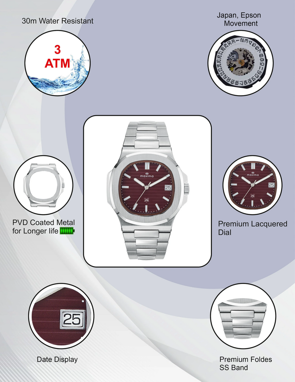 Maxima Apex Analog Men's Watch 70864CMGI - view 3