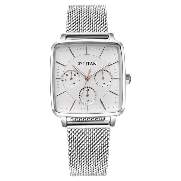 Titan Avant Garde Silver Dial Stainless Steel Strap Women's Multifunction Watch 95176SM01 - view 2